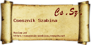 Csesznik Szabina névjegykártya